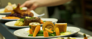 Line up of exquisite entrees including Veal Schnitzel, Chicken Cordon Bleu, and Beef Tenderloin Sauerbraten at Countryman's Pleasure Restaurant in Rutland, VT